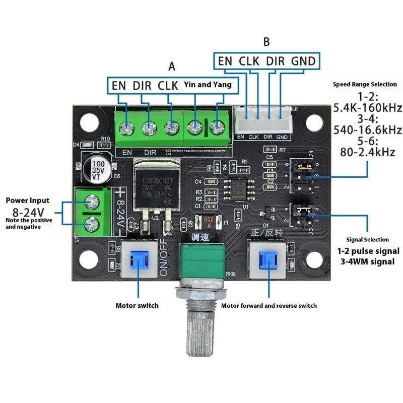 12V-24V Stepper Motor Driver Controller Speed Regulator PWM Pulse Signal Generator Module Stepper Motor Control Module