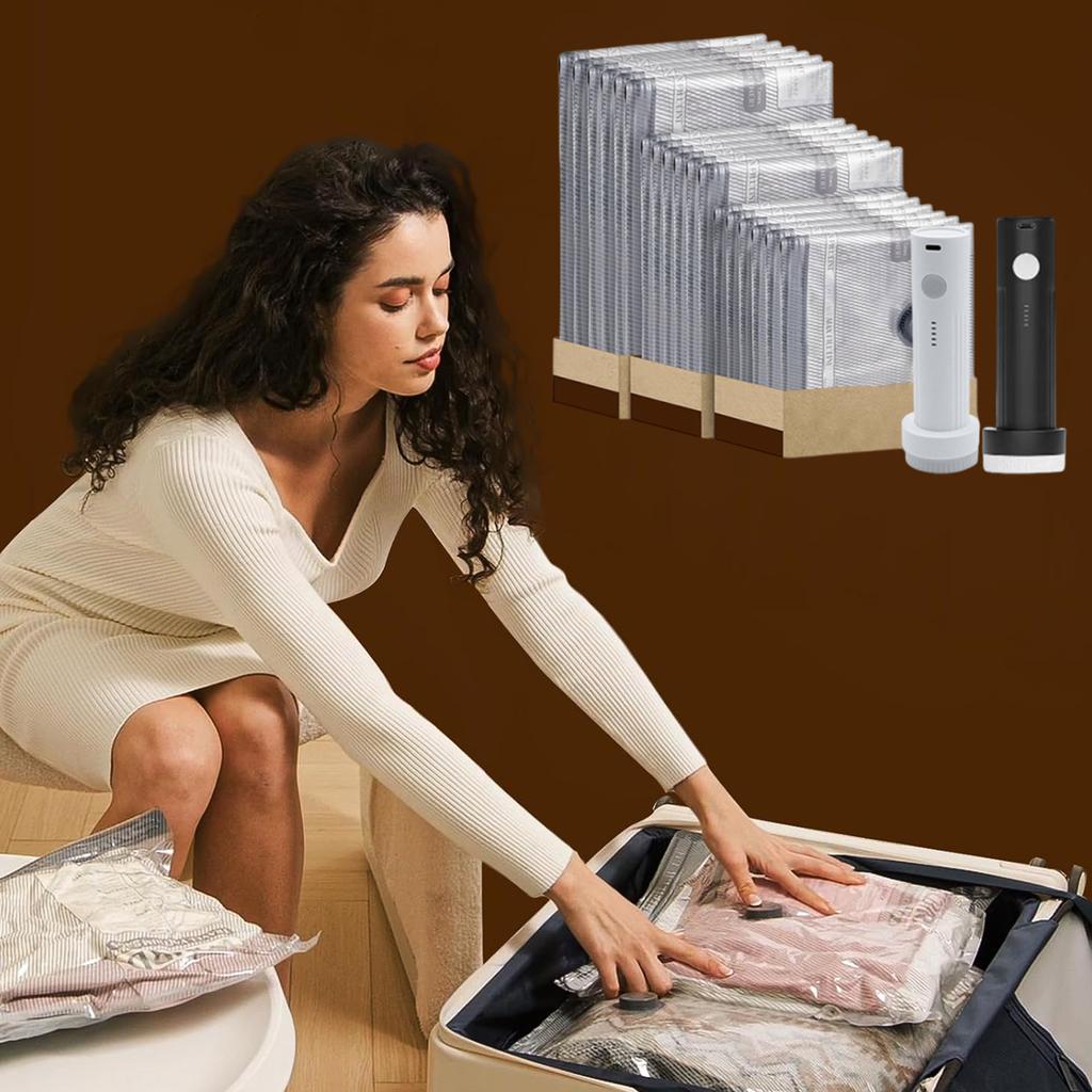 Вакуумные пакеты для хранения с электрическим насосом Пакеты для экономии места Компрессионные упаковочные пакеты для одежды Подушек Одеяла Постельного белья Одеял