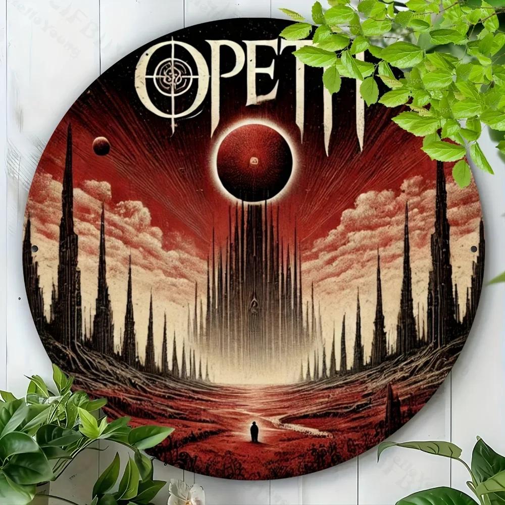 Round Metal Sign of Opeth Band, Aluminum Foil Engraved. Perfect for Home/Office Walls. A Durable Gift for Indoor or Outdoor Use.