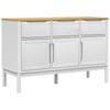 Vidaxl Szafka Floro, Biała, 114X43X74 Cm, Lite Drewno Sosnowe