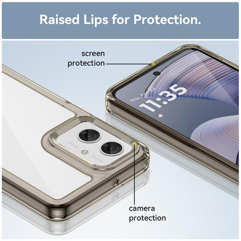 Для чехла Motorola Moto G55 Чехол Motorola Moto G55 TPU Бортик Акриловая Задняя Панель Бампер Защитные Чехлы для Телефона Moto G55 5G Funda