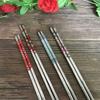 Palillos Chinos 23 Cm 1 Pair Chinese Portable Chopsticks Stainless Steel Chopsticks Food Sticks