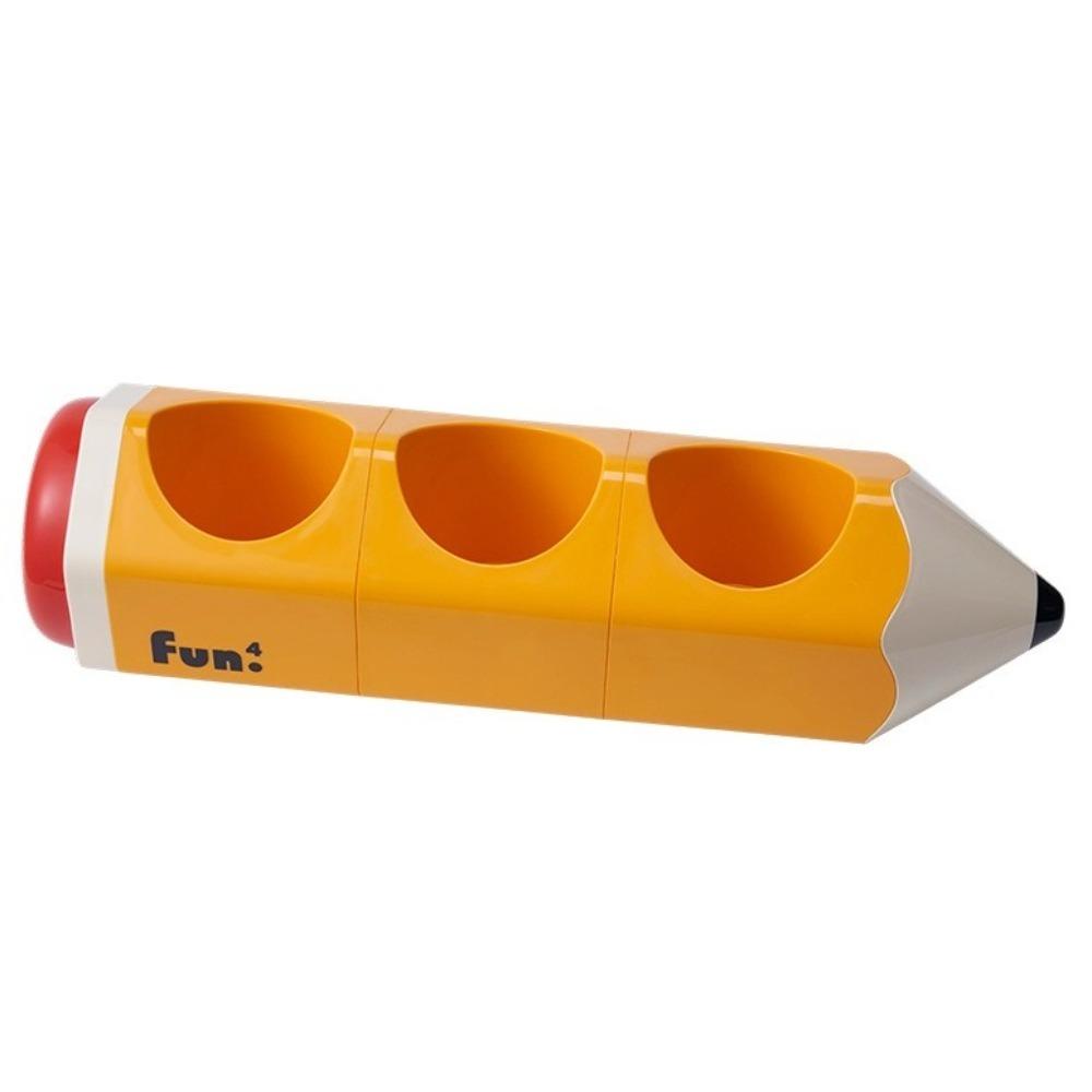 Plastic Pencil Shape Pen Holder Cute Storage Box Novelty Storage Bucket Office