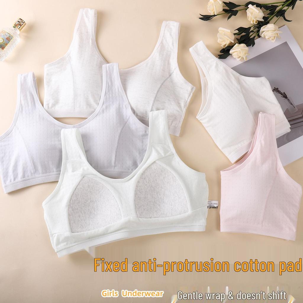 Breathable Fixed Cup Bra for Junior High Girls - Comfortable Sports Vest