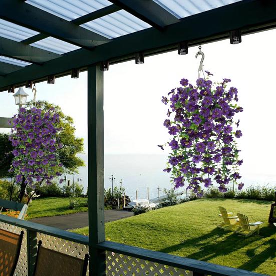 1/4 шт. Подвесной искусственный цветок фиалки, Устойчивый к УФ-лучам, Искусственный шелковый цветок