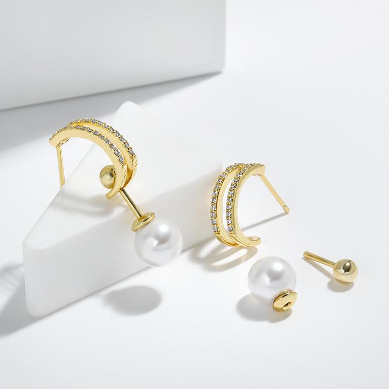 Нестандартные серьги и серьги Высококачественная серьга Sense A с двумя жемчужинами в стиле барокко