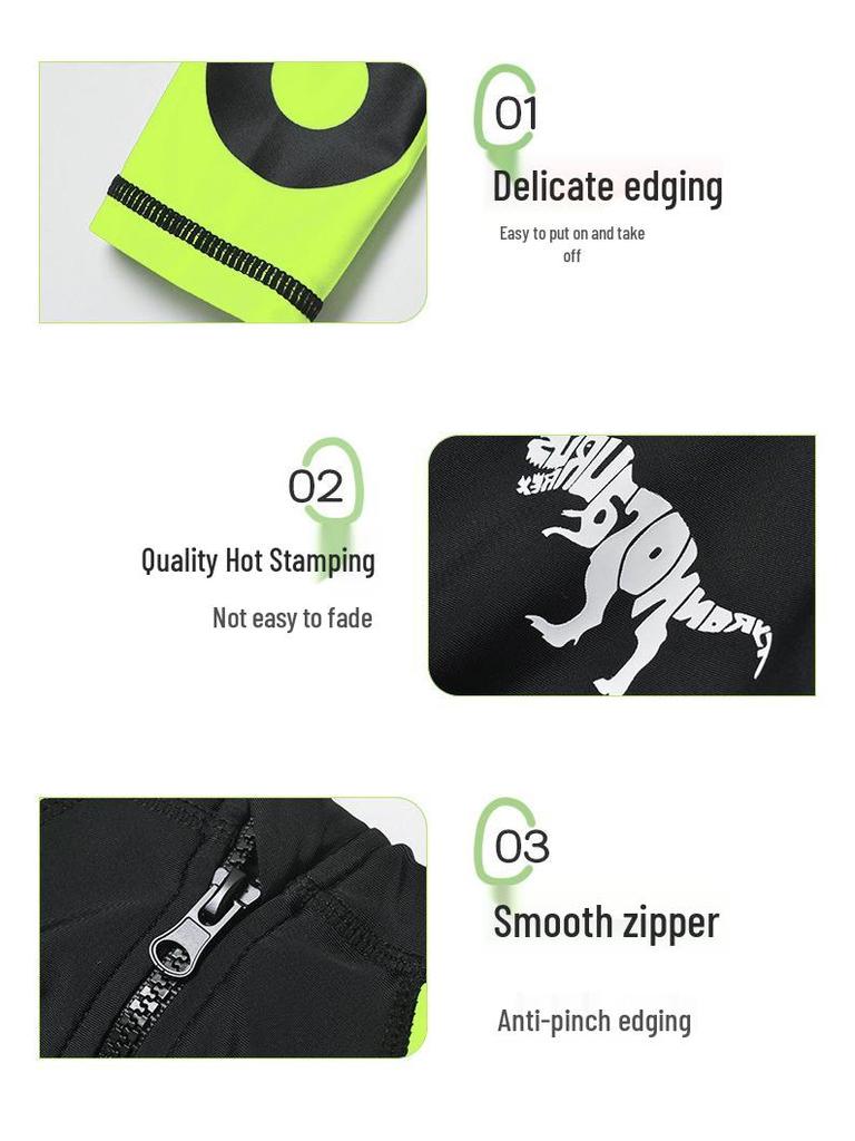 Комплект быстросохнущего купальника с длинным рукавом для мальчиков на молнии и с защитой от солнца