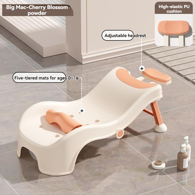 Foldable Baby Hair Washing Chair Portable Kids Shampoo Bath Bed Children Head Washing Recliner Home Bathing Tool