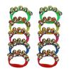 Shantia Ring Bells, Hand Bells, Musical Instruments, Karaoke, Dance, Parties, Percussion, Bear Bells, 5 Colors, Set of 10