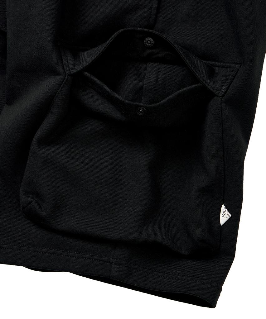 FOUNDPOCKET Wide Sweat Shorts Black