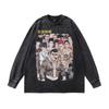Trendy Brand Men'S T-Shirt Harajuku Animation Digital Direct Injection Printing Retro Fried Color Pure Cotton Vintage Top Men And Women