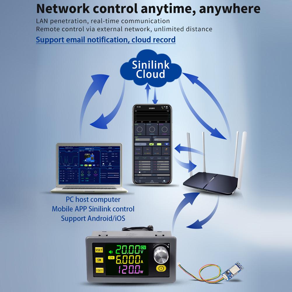 Цифровой регулятор напряжения постоянного тока, модуль питания, полный угол обзора, цветной ЖК-дисплей VA