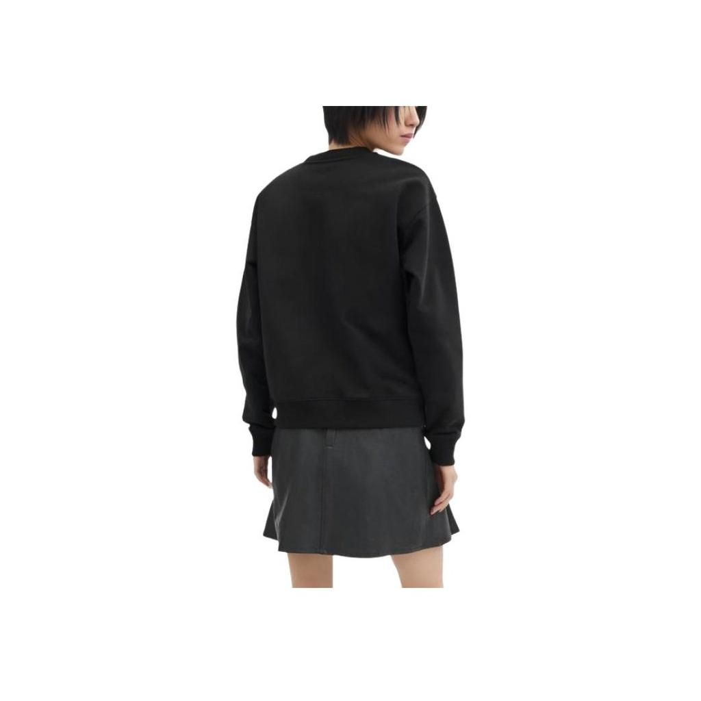 Coach Женский свитшот с круглым вырезом и длинными рукавами с принтом логотипа в виде сердца Ss24, черный CQ141-BLK