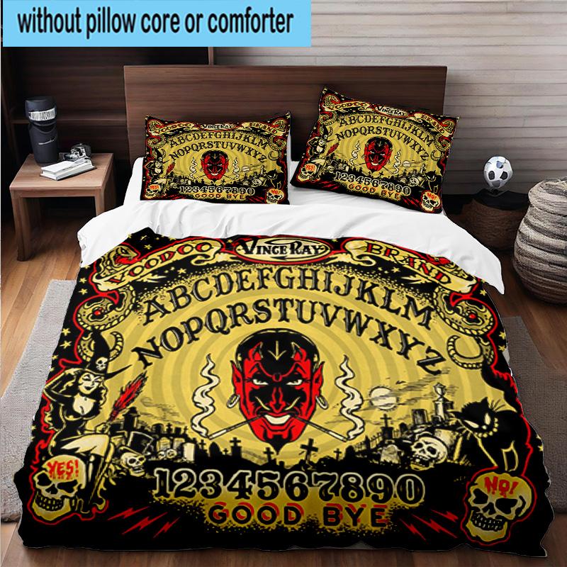 Ouija Board Spirit 3pcs Bedding,Including 1pc Duvet Cover And 2pcs Pillowcases Perfect for Christmas,Ideal for Bedroom, Dormitory