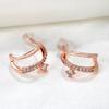 Delicate Shining Crystal Zircon Titanium Steel Hoop Earrings Piercing Ear Clips Minimalist Fashion Jewelry For Women Party Gifts