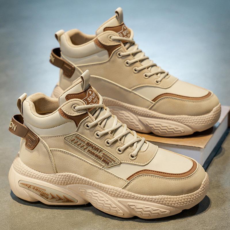Autumn Men's Shoes New Breathable High-top Sports Shoes Men's Trend Versatile Platform Casual Running Shoes Men