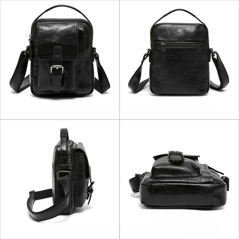Ретро Мода Классический Трендовый Натуральная Кожа Мужская Сумка Одноплечевая Сумка Мужская Сумка Через Плечо