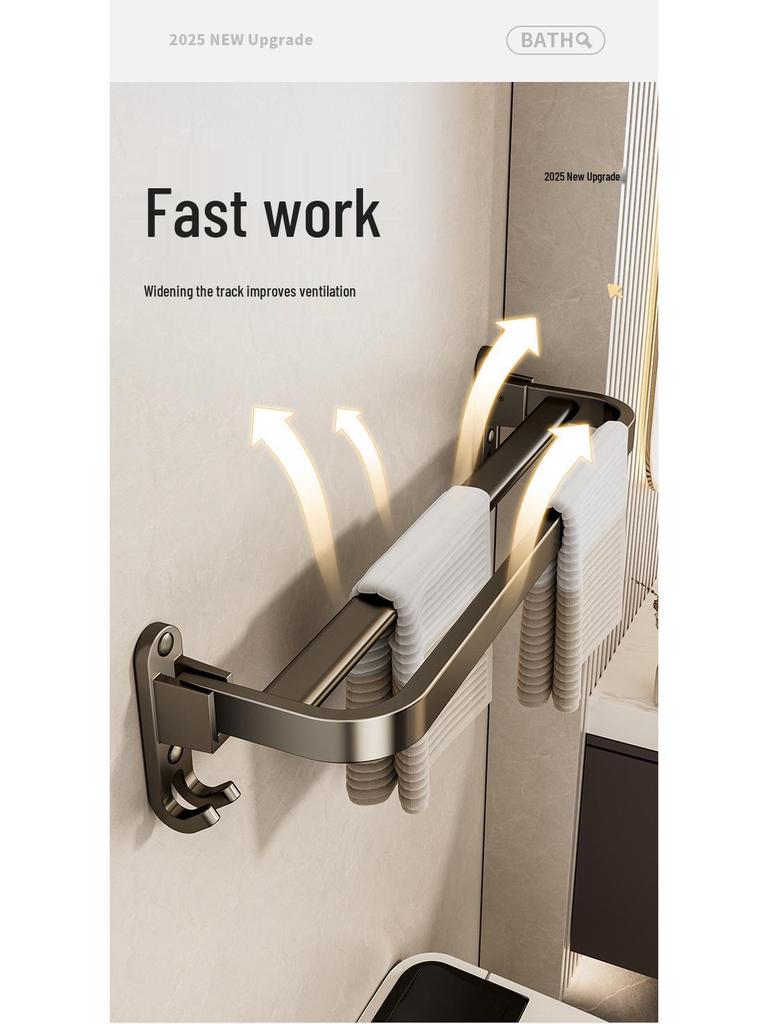 Настенная складная вешалка для полотенец для ванной без сверления