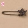 2pcs Alloy Antique Brass Vintage Flower Brooch Safety Pins For Garment Accessories Scarf Clip Pins
