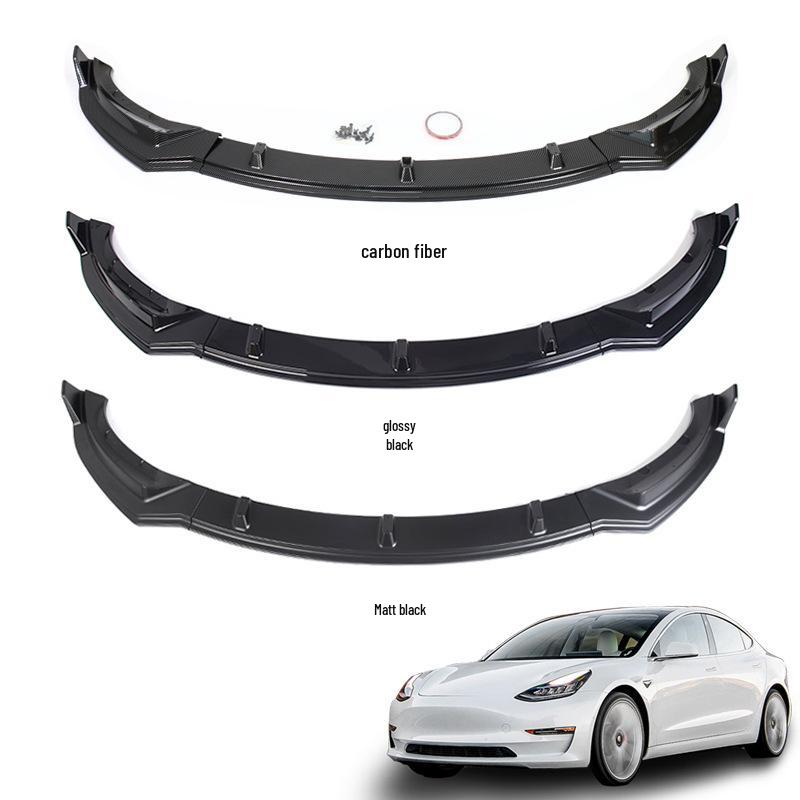 Трехсоставной литьевой передний бампер-губа для Tesla Model 3