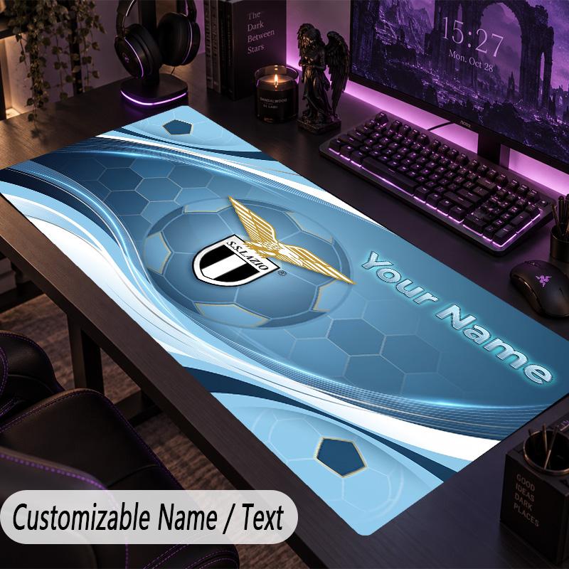 Custom Text Big Mousepad, Extended Desk Pad For Laptop Work GameLazio FC