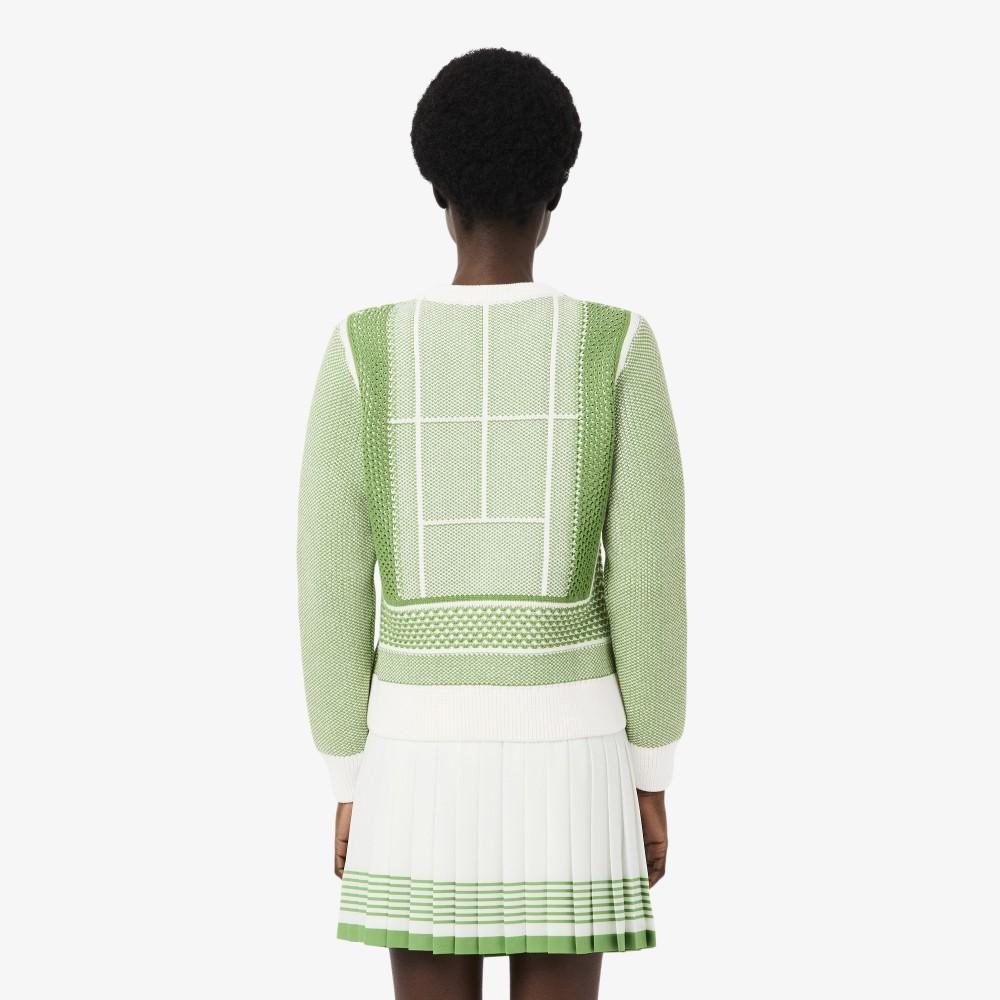 [lacoste] Women's Tennis Court Jacquard Sweater AF9867-56G4IN