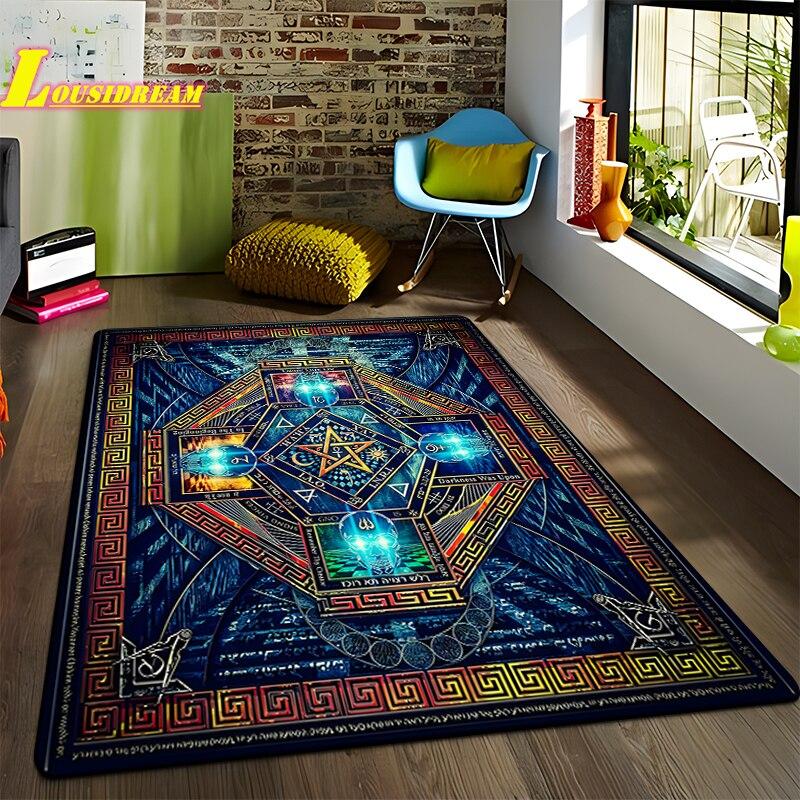Freemason Illuminati Fashion Print Rug Home Decor Rug Anti-Slip Rug Living Room Bedroom Kitchen Bathroom Balcony Floor Mats