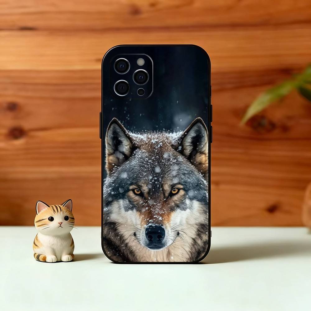 Savage Wolf Theme Phone Case For iPhone 17,16,15,14,13,12,11 Plus,Pro Max,XS,Soft Silicone Black Cover