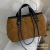 Large Capacity Bag Women's 2025 New Trendy Hand Bag Retro Suede Chain Shoulder Bag Commuter Tote Bag