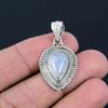 Natural Rainbow Moonstone Gemstone Pendant, 925 Sterling Silver, Handmade Moonstone Gemstone Pendant Jewelry Gift For Valentine's Day