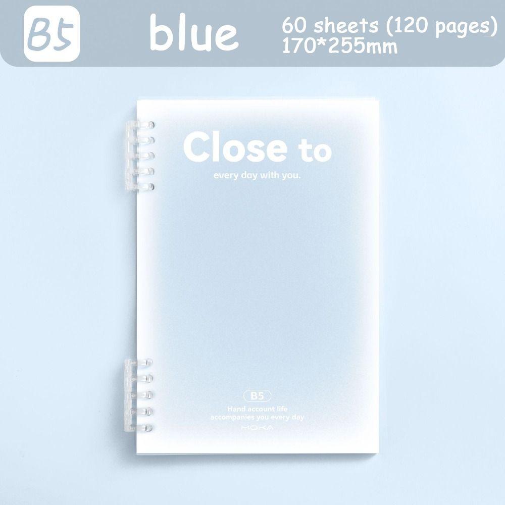 Simple Stationery A5/B5 Binder Notebook Horizontal Line Gradient Color Kawaii Loose-Leaf Notebook 60 Sheets PVC Cover