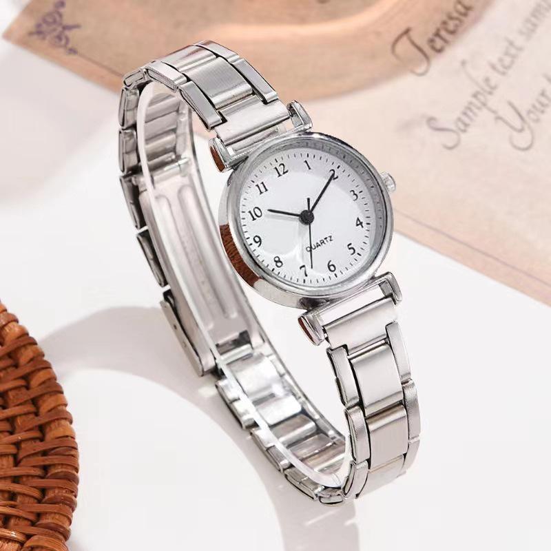 Элегантные женские часы с серебряным браслетом в виде бамбуковых звеньев - Простая, модная роскошь с маленьким циферблатом