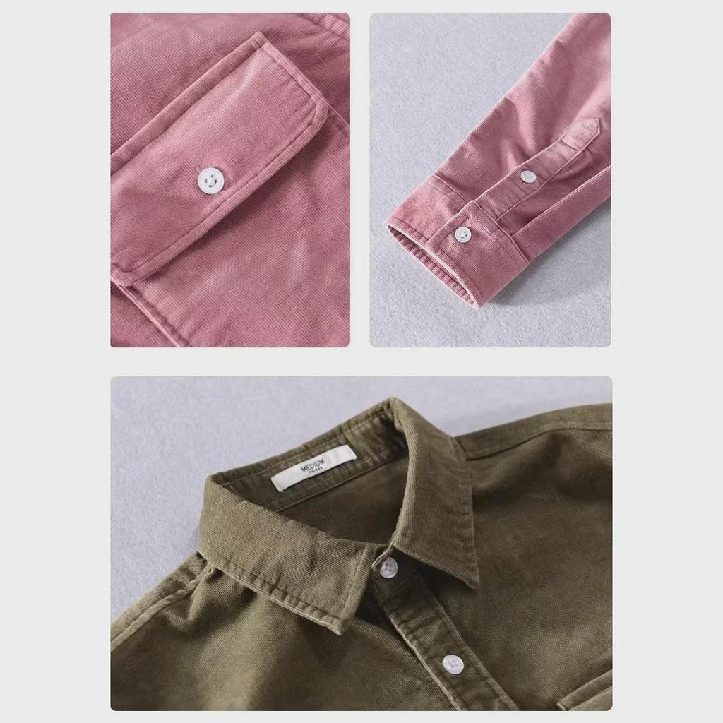 Men’s Japanese-Style Corduroy Long-Sleeve Jacket - Casual Autumn Trend