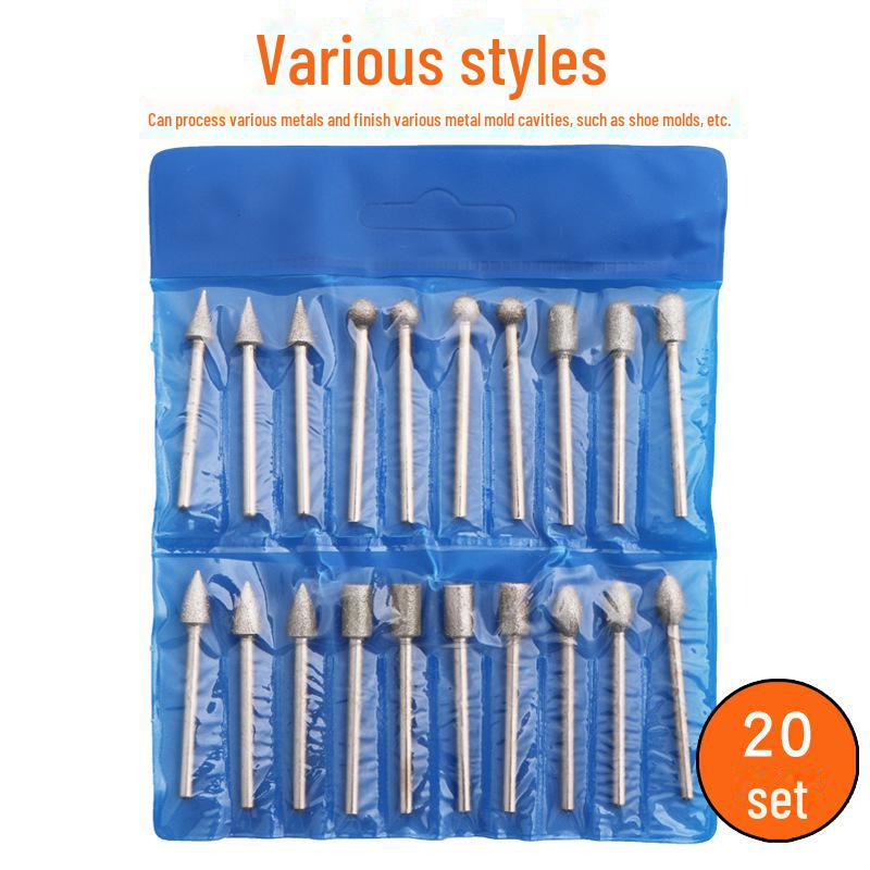 3mm Diamond Grinding Head for Jade Carving - Electric Grinding Accessory