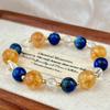 Retro High Quality Natural Lapis Lazuli White Crystal Citrine Contrasting Color Design Bracelet Bracelet