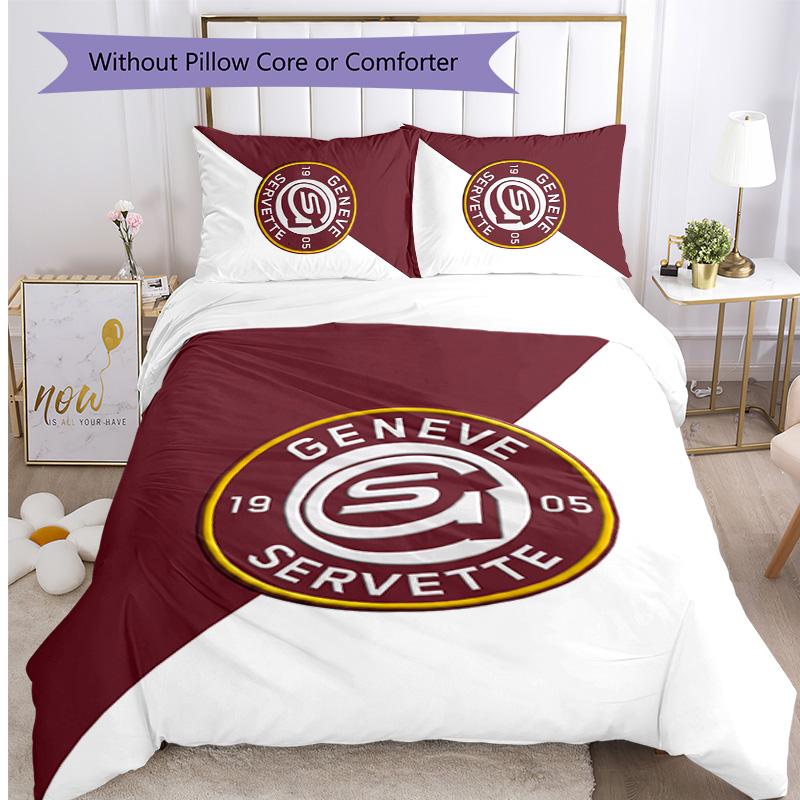 Servette FC Печатный комплект постельного белья из 3 предметов Дышащий пододеяльник с наволочками Декоративное постельное белье для спальни Дома