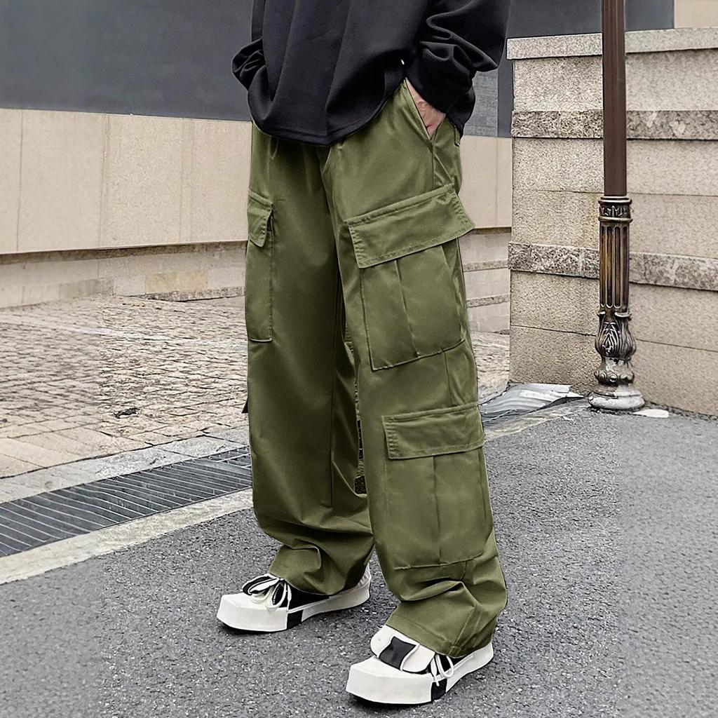 Мужские комбинезоны, повседневные брюки с несколькими карманами и завязками, походные брюки, хлопковые саржевые брюки