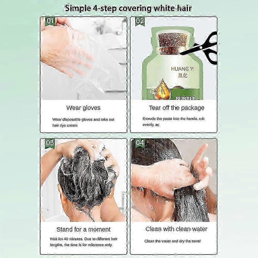 Natural Plant Bubble Hair Dye for Men & Women - 4 Color Options for Happy Hair Cream