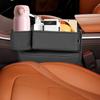Car Seat Crevice Storage Box Auto Seat Slot Filler Multifunctional Organizer Leather Console Organizer With Cup Holder Car