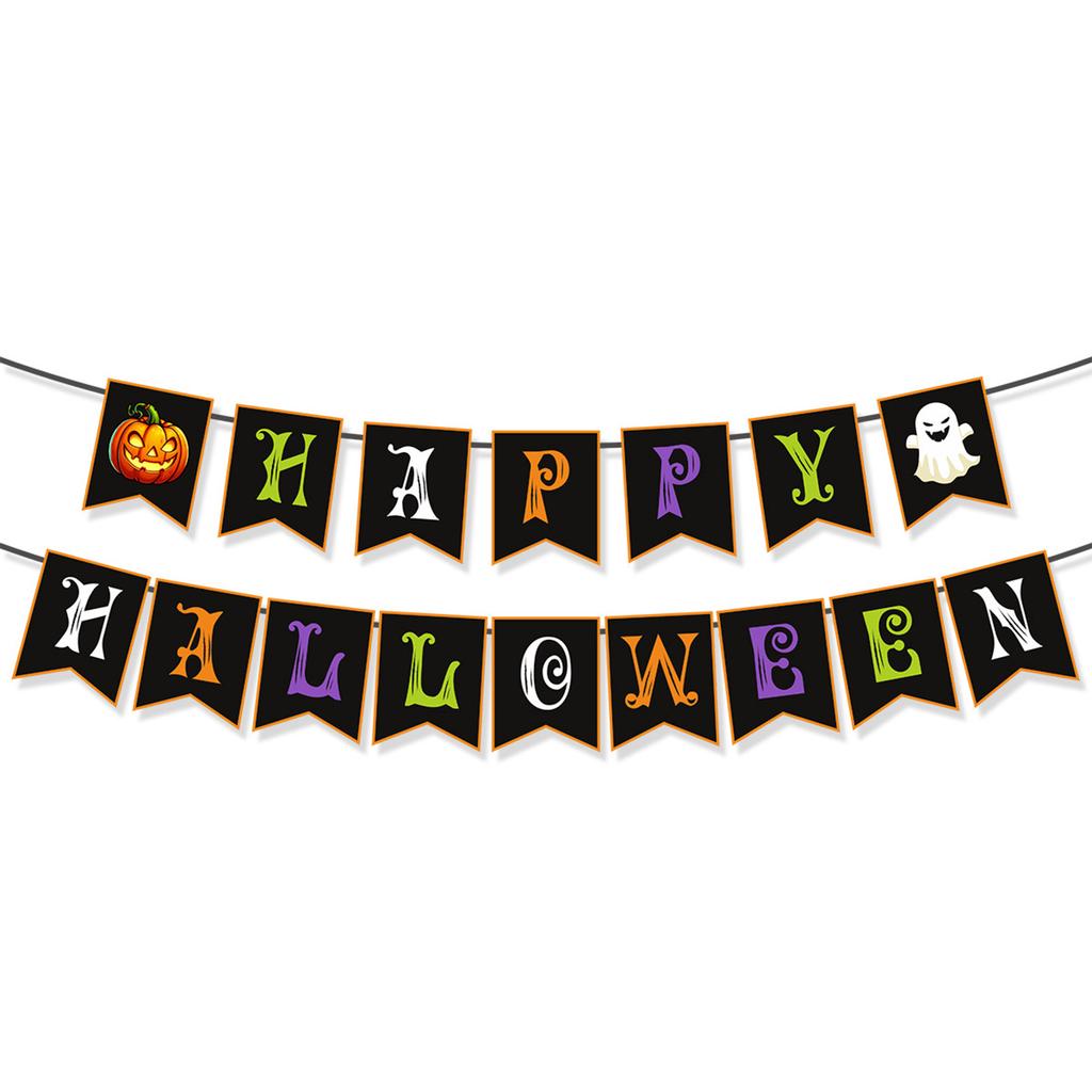Halloween Banner Happy Halloween Banner with Pumpkin Signs Halloween Party Decorations Hanging Party Supplies Gift