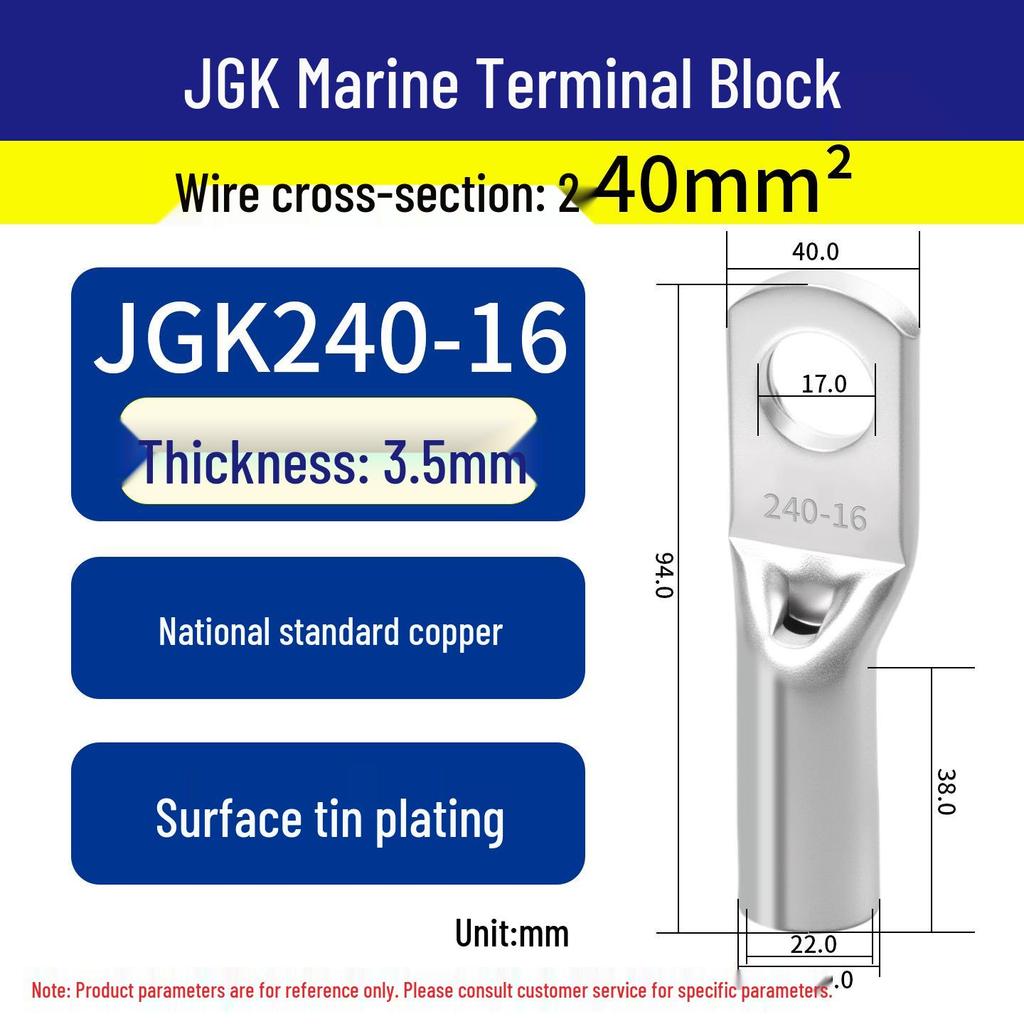Huaxi Technology Red Copper JGK10-6 Marine Terminal Block - Cold-Pressed Crimp Ring