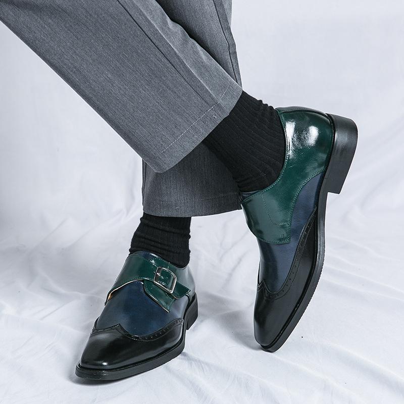Мужские туфли смешанных цветов, модные туфли с застежкой, формальные туфли для джентльменов, повседневные туфли без застежек, деловая обувь, sapato social masculino