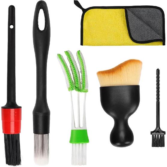 Car Interior Duster Detail Brush Cleaning Kit, Soft Microfiber Towels Dashboard Air Vent Crevice Dusting Detail Cleaner Interior Accessories Tools