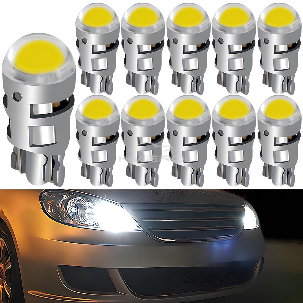 2Pcs T10 COB Led DC 12V Signal Lamp Car Bulb W5W 194 168 Reading Interior Lamps Clearance Backup Reverse Fog Lights Ultra Bright Dome Lights 6