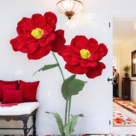 Большой бархатный искусственный цветок магнолии Рождественский искусственный красный цветок пуансеттии для свадебной вечеринки Рождественский домашний декор