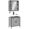VidaXL Ensemble De Meubles De Salle De Bain 2 Pcs, Armoires De Lavabo Avec Miroir, Placards De Rangement Toilette, Moderne, 3214723