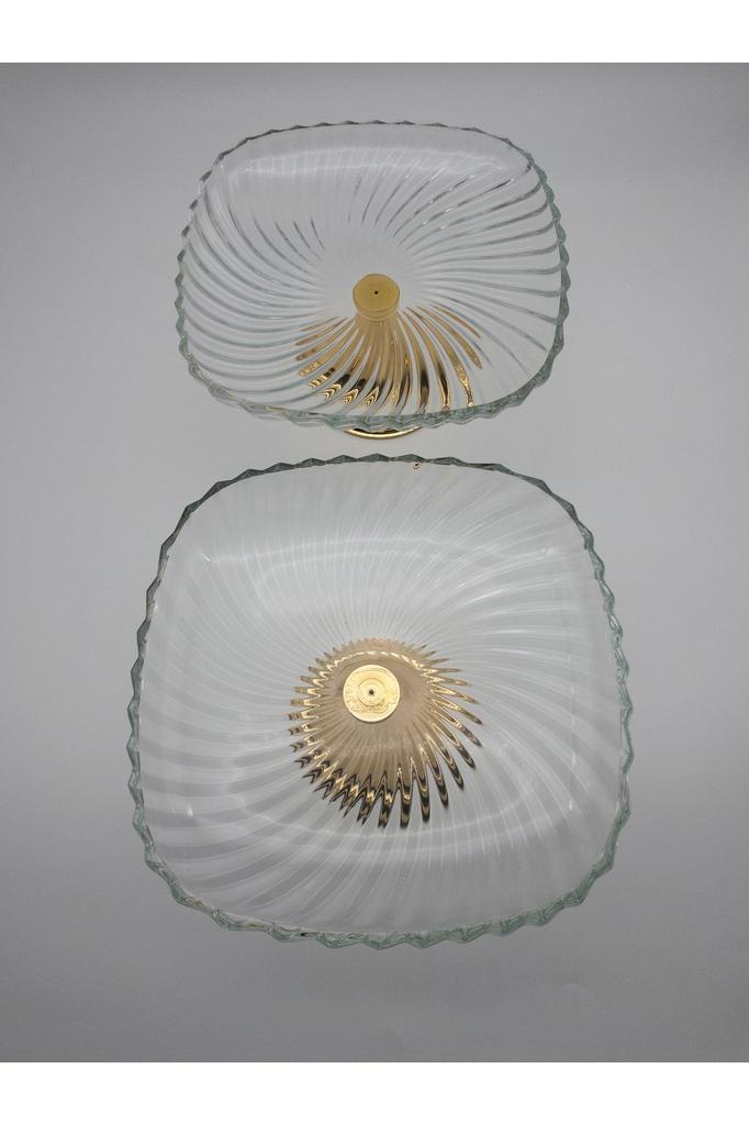 Подставка для презентаций из двух частей с золотым основанием, квадратная стеклянная, для сармы, долмы, салата, фруктов и торта, подставка для приданого