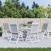 Garden Chair Cushions for High Back Chairs 6 pcs Gray 120 x 50 x 3 cm Fabric