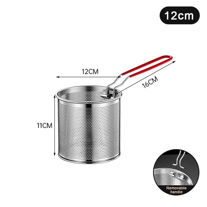 Сетка для жарки из нержавеющей стали Кухонная корзина для жарки Корзина для приготовления пищи Сковорода для жарки Масляный поддон Дуршлаг Ложка для лапши Дуршлаг Картофель фри