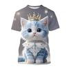 New Cat 3D Printed T Shirt Cute Animal Pet Cat Baby Graphic T-shirt For Men And Women Fashion O Neck Short-sleeved Casual Tops